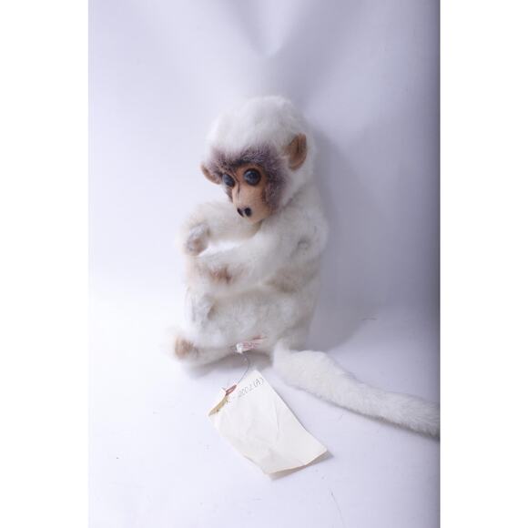 Kamar, Rare, Prototype, Sample, OOAK, handmade, White Plush Monkey with - Picture 1 of 3